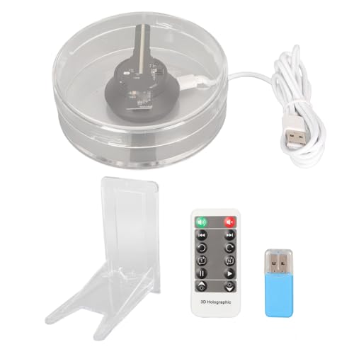 Yosoo Health Gear Ventilador de Holograma 3D, Proyector de Ventilador Holográfico 48 LED Aplicación WiFi Control Remoto Control Remoto Incorporado Altavoz 3D Proyector de Holograma Publicación