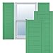 Ekena Millwork TFP001HF18X077LP True Fit PVC Horizontal Slat Framed Modern Style Fixed Mount Shutters, (Per Pair-Hardware Not Included), 18"W x 77"H, Lilly Pads