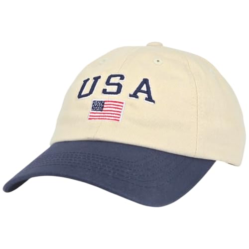 Image of E BY ELIDAN USA Hat, Embroidered American Flag Baseball Cap for Men Women