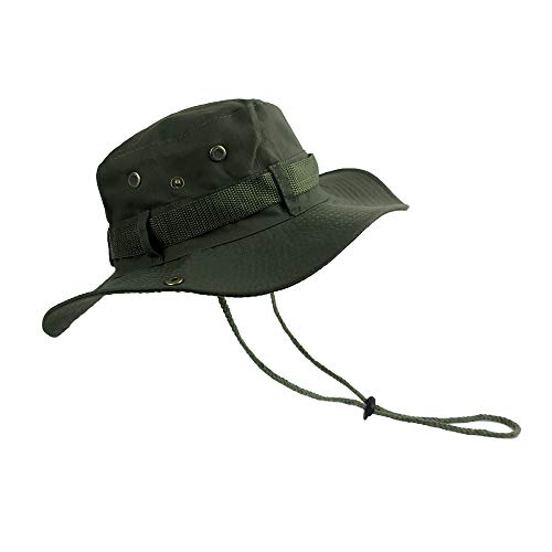 BEISIJIA Fischerhut mit breiter Krempe, Sonnenhut, UV-Schutz, Outdoor, Winddicht, Boonie Hut, Sonnenhut für Männer und Frauen, Armee-grün, One Size