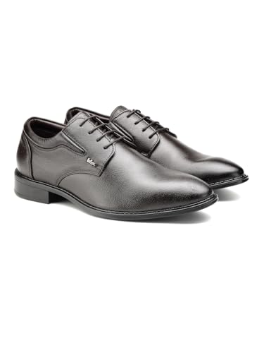 Image of Lee Cooper LC1473E2R Men's Leather Derby Formal Shoes | Lightweight, Comfortable & Stylish Lace-Ups for Office, Business
