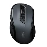 Rapoo M500 Silent kabellose Maus wireless Mouse 1600 DPI Sensor 12 Monate Batterielaufzeit leise Tasten ergonomisch für Rechtshänder PC & Mac - schwarz