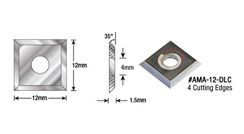 Amana Tool RCK-70-DLC SC 4 Cutting Edges Diamond-Like Carbon (DLC) Coated Insert Knife for Solid Wood 14 x 14 x 2mm - Image 5