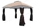 APEX GARDEN 4 Poles Brown Corner Curtain Set for Lowe's 10' x 12' Gazebo Model #GF-12S004BTO / GF-12S004B-1 (Corner Curtains Only)