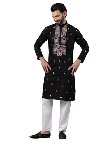 Kurta homme brodé en coton Sojanya le cadeau idéal pour fêtes traditionnelles