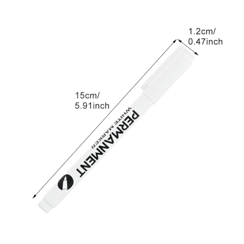 Amusingtao 6Pcs White Marker Pens 1mm White Permanent Marker Quick Dry Pen Fabric Pens Permanent for Clothes Paper Rock Glass Plastic Metal Fabric Wood - Image 2