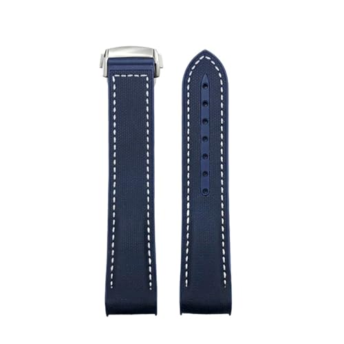 iCo[EHb`oh 20mm 21mm IKΉ V[}X^[ 300 vlbgI[V 600 tH[fBOobN u[EHb`Xgbv(Blue White,22mm,Without Buckle)