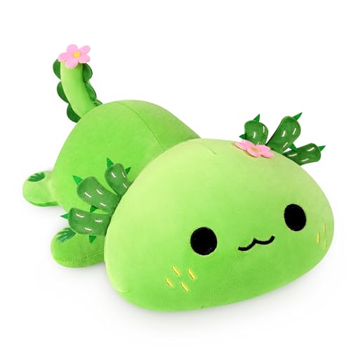 shownicer Plüschtier Axolotl Kuscheltier Stofftier Kawaii Axolotl Plüsch Kissen Spielzeug Geschenk für Erwachsene Mädchen Kinder (Kaktus… – Ansicht 1