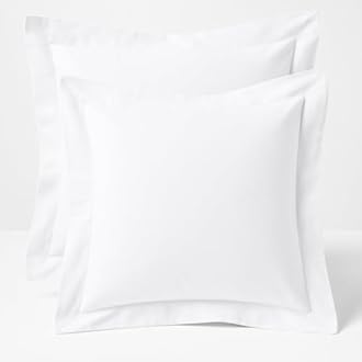 Comfort Beddings Export Quality 800 Thread Count 100% Egyptian Cotton Continental Pillow Cases Pack Of 2 - White (Continental/Square Size 65 x 65 CM)