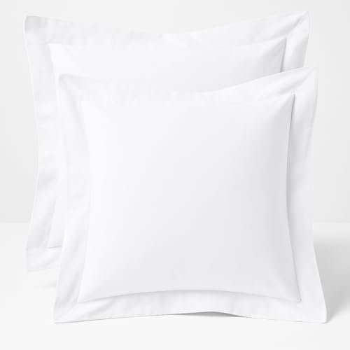 Comfort Beddings Export Quality 800 Thread Count 100% Egyptian Cotton Continental Pillow Cases Pack Of 2 - White (Continental/Square Size 65 x 65 CM)