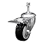 Stainless Steel Polyurethane Swivel Threaded Stem Caster w/3" x 1.25" Black Wheel and 10mm Stem & Total Locking Brake - 300 lbs Capacity/Caster - Service Caster Brand