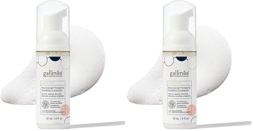 Image of Gallinée - Foaming Face Cleanser - Microbiome Friendly - with Lactic Acid & Prebiotics Complex - Dermatologically Tested & Made in France - For All Skin Types - also in Travel Size (Pack of 2)
