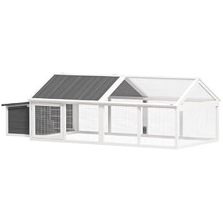 PawHut poulailler XXL 240 cm blanc pour 4 à 8 poules