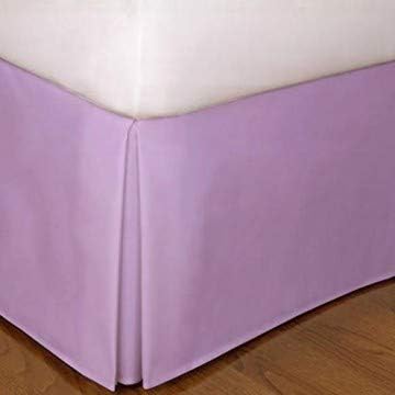 Rainbowlinens Luxury 650 Thread Count Egyptian Cotton Classic Tailored Pleated Style Dust Ruffled Bed Skirt Three Side Coverage Lilac Twin (39" x 75"+ 25" inch Drop)