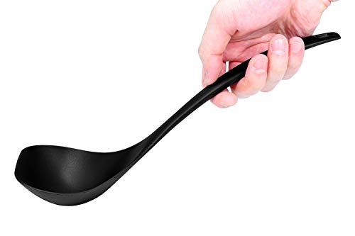 Seki Japan Stylish Kitchen Tool, Flexible Non Stick Heat Resistant Nylon Ladle, Cooking And Serving Spoon For Salad, Soup, Dressing, Pancake Batter #TOP5