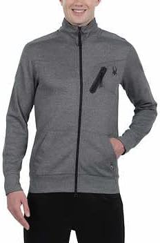 Spyder Active Men’s Full Zip Jacket (large gray) Best for jogging and workout on all season- Lightweight and Moisture Wicking