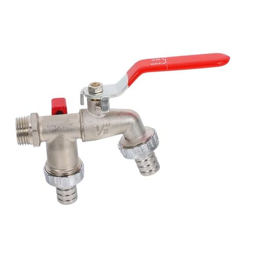 Toyvian Robinet Pouce Double Sortie Pour Lave-linge Avec Adaptateur Pour Tuyau Et Bec Separé Alimentation Pour Usage Extérieur Et Intérieur