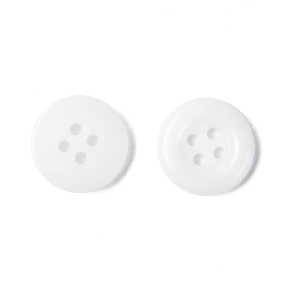 Lot De 10 Boutons Ronds Noirs 4 Trous - Diamètre 20 Mm - Résine - Neuf