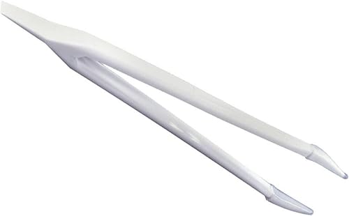 Hilco Soft Contact Lens Tweezers White Plastic w/Silicone Tips, 5 Inch Long