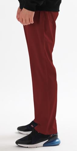 Image of Men's Elastic Waist Hiking Pants Water Resistant Quick-Dry Lightweight Outdoor Sweatpants with Zipper Pockets