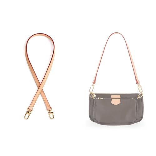 jiesinlov Genuine Vachetta Leather Replacement Bags Thin short Strap Shoulder Straps for Multi Pochette Boulogne pouchette Montaigne Accessories (Width:0.43in&Length:23.6in)4