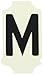 Brady 5010-M Gothic Quik-Align 1" Height, 1-1/4" Width, B-933 Vinyl, Black Color Legend "M" Letter (Pack Of 10)