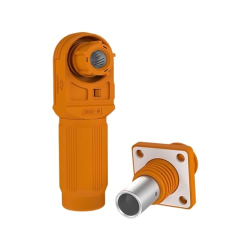 Conector de energía mononúcleo industrial de 8mm con enchufe ondulado naranja de 200A impermeable 4