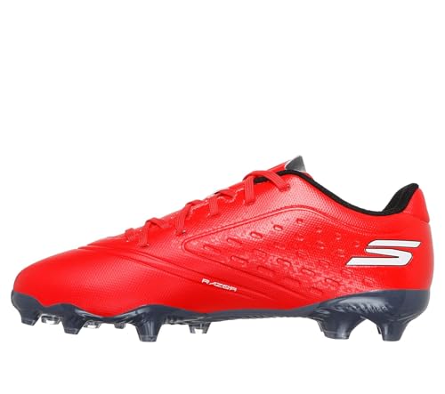 Skechers Jungen Razor 1.5 Jr Youth Fg Running Boots - Boys Football Cleats Red Synthetic/Black Trim 33.5 EU
