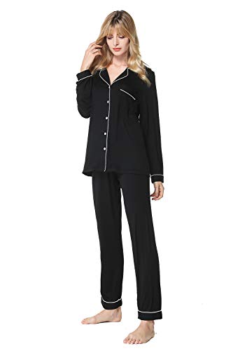 EDAH® Pyjama en satin pour femme avec manches longues et élégant pour femme, 4#, XL Cover