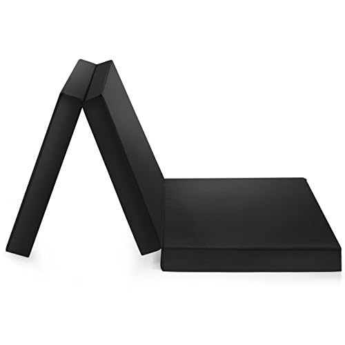 Badenia Trendline faltbare Gästematratze, mit Mikrofaserbezug, 196 x 65 cm Liegefläche, schwarz