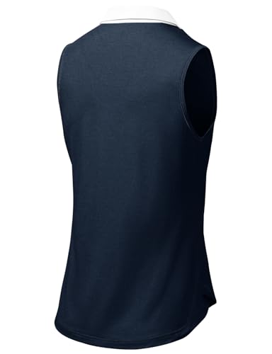 Image of BGOWATU Women's Sleeveless Golf Polo Shirts Collared V Neck Tennis Tank Tops UPF 50+ Quick Dry Lightweight