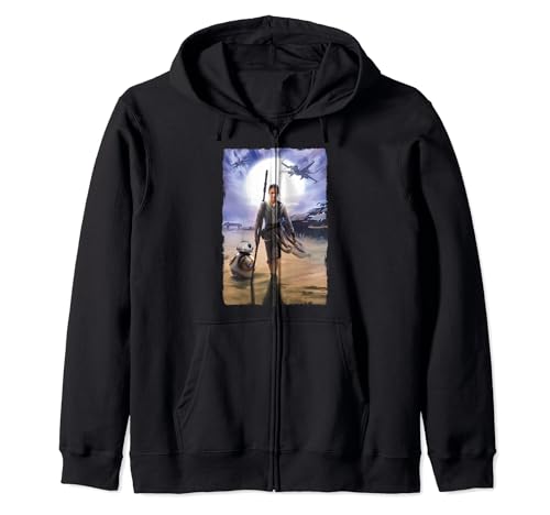 Sweat Star Wars Rey & BB-8 à capuche zippé pull veste vêtement cinéma original