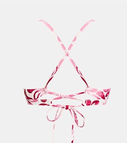 Image of CUPSHE Women's Bikini Top V Neck Triangle Swim Top Crisscross Back Tie | Swim Top Separate, Removable Soft Cups, Adjustable Straps, Customizable Fit, Mix and Match Style, Beach Vacation