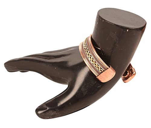 Image of Touchstone Handcrafted Copper Magnetic Hand Forged With Solid And High Gauge Wires Braids Motifs Minimalistic Elegance Pure Copper Bracelet In Triple Tones.