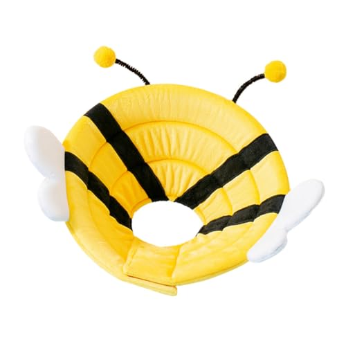 SOIMISS Collarín Ajustable para Mascotas Protector Perimetral Antielizamiento y Antillamada Cómodo y Duradero para Perros y Gatos Diseño y Adaptable Amarillo Abeja
