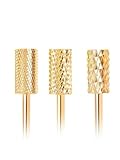 1-3Pcs Gold Flat-Top Cylinder Nail Bits - Sanding, Polishing & Gel Polish Removal Attachments(3pcs)