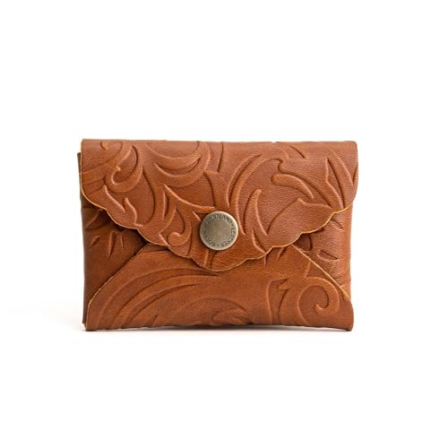 Image of Portland Leather Goods Mini Daisy Wallet for Women - Handmade from the Finest Full-Grain Hides - Features Envelope Design with Snap Closure - Meadow