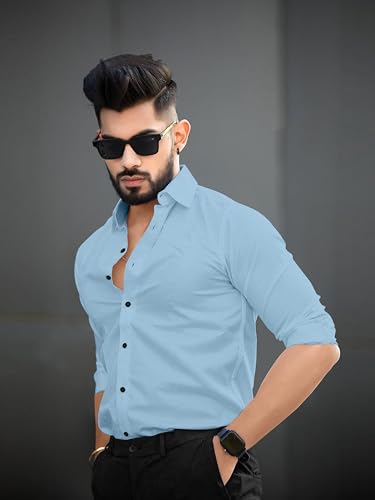 Image of Men's Cotton Solid Full Sleeves Regular Fit Casual Shirt and Pant