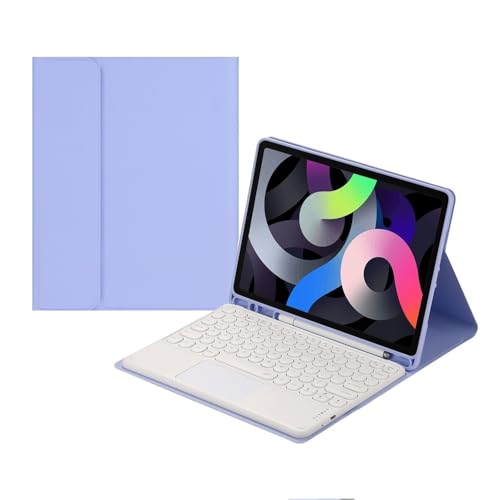 Luopan �^�u���b�g�P�[�X�ƃJ�o�[, �^�u���b�g�ی�J�o�[�A�ی^�L�[�L���b�v�AiPad��11����iA16�j/��10����10.9�C���`���j�o�[�T���ɓK�����^�b�`�L�[�{�[�h(Purple+White backlit KB)