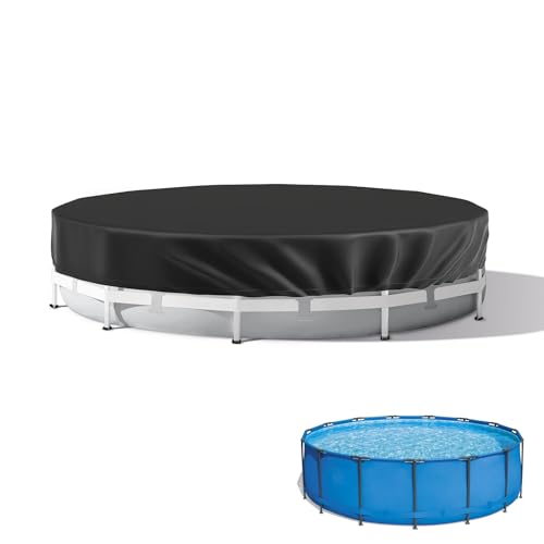 Winter Pool Cover Compatible with Intex and Bestway Above Ground Pools, 10 ft Round Pool Cover, Extra Thick and Durable, with Rope Tie, Weather-Proof, for Metal Frame Above Ground Pools