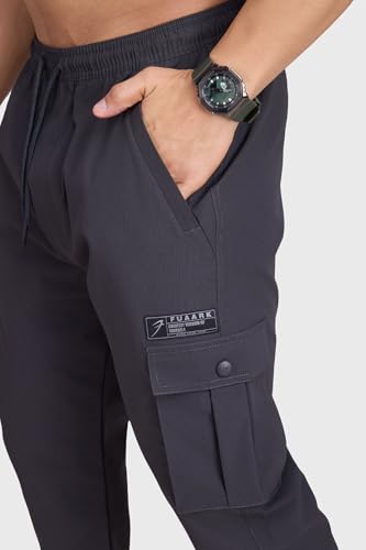 Image of FUAARK Script Regular Fit Sports and Gym Mens Cargo Joggers