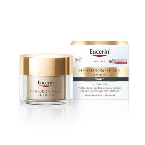 Eucerin Hyaluron-Filler + Elasticity Night 50ml Anti-Ageing Night Cream for Mature Skin Deeply-Penetrating Moisturiser with Hyaluronic Acid and Collagen