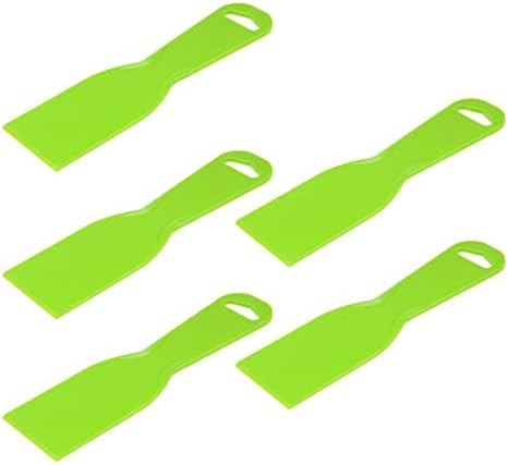 uxcell Putty Scraper 2" Plastic Flexible Putty Knives Disposable Spreader for Taping Drywall Wall Painting Green 5pcs