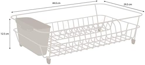 simplywire - Dish Drainer - Anti Rust Drying Rack  Copper with White Cutlery Basket