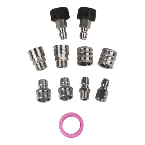 SageFurned Juego de adaptadores M22 × 14 con 3/8 pulgadas para acoplamiento rápido, óptimo para lavado a alta presión