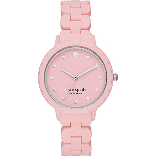 kate spade New York Reloj de Cuarzo para Mujer con Correa de Silicona, Rosa, KSW1607