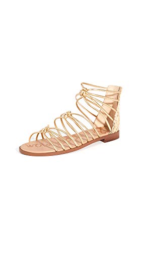 Sam Edelman Women's EMI Flat Sandal, Gold/Sand, 8.5 UK
