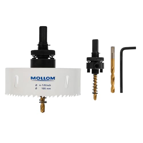 Mollom 105mm (4-1/8") Scie trépan bimétallique HSS M42 8% Co avec arbre