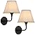 PERMO Black Wall Sconces Set of 2 Hardwired Fabric Sconce with 6.3" High White Lampshade Wall Decor Set of Two Wall Light for Living Room Bedroom Hallway Bathroom Stairs Kitchen