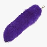Admireme Faux Fox Tail Keychain Pendant Cosplay Costume Halloween Furry Fox Tails Handbag Accessory Key Chain Charm for Women (Purple)